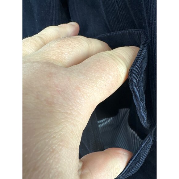 J.Crew Womens Corduroy Navy Button-Down Jacket  Pockets & Striped Lining Size 0 - Picture 3 of 7